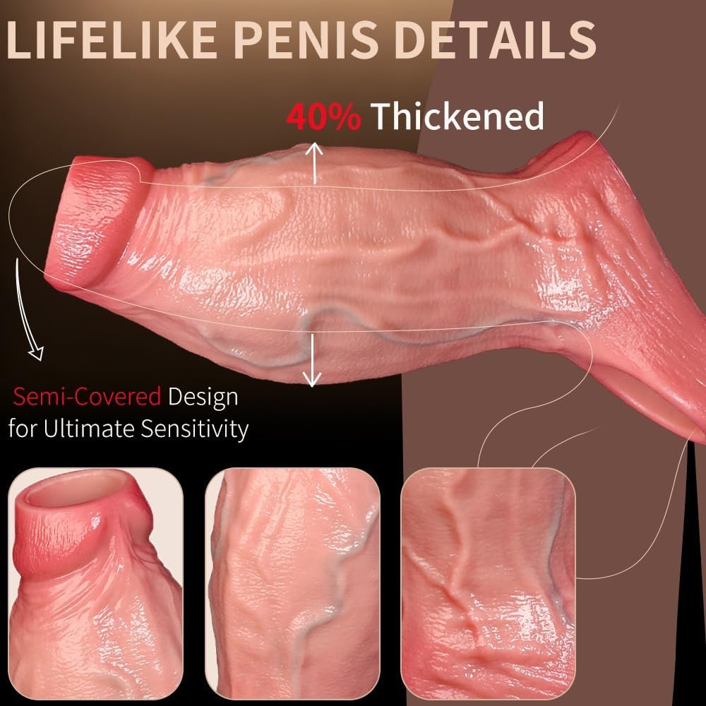 Funda Extensora de Pene Semicubierta — Silicona 6.4 cm Diámetro - Image 2