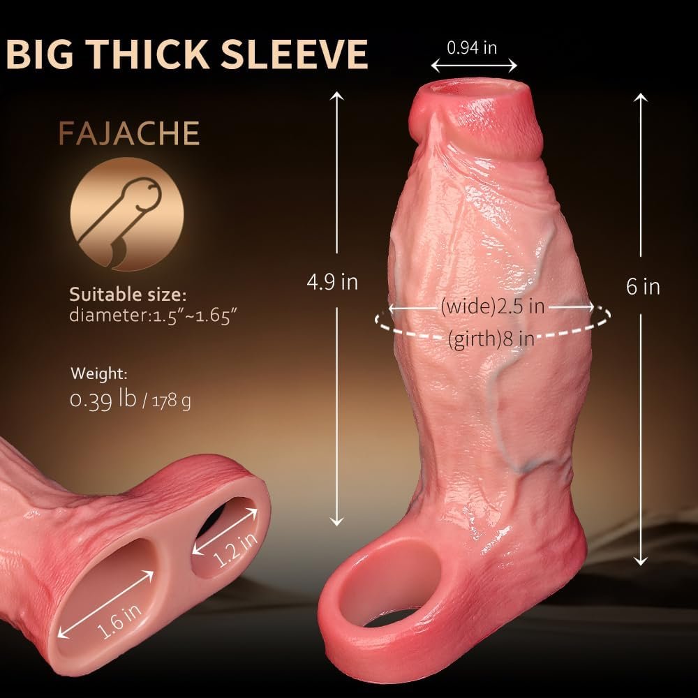 Funda Extensora de Pene Semicubierta — Silicona 6.4 cm Diámetro - Image 3