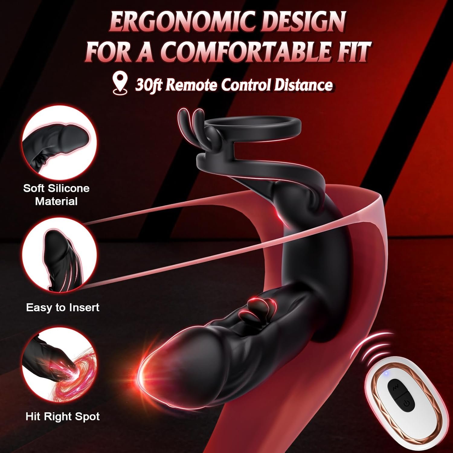 Vibrador Anal con Movimiento de Dedo y 10x10 Modos y Control por App