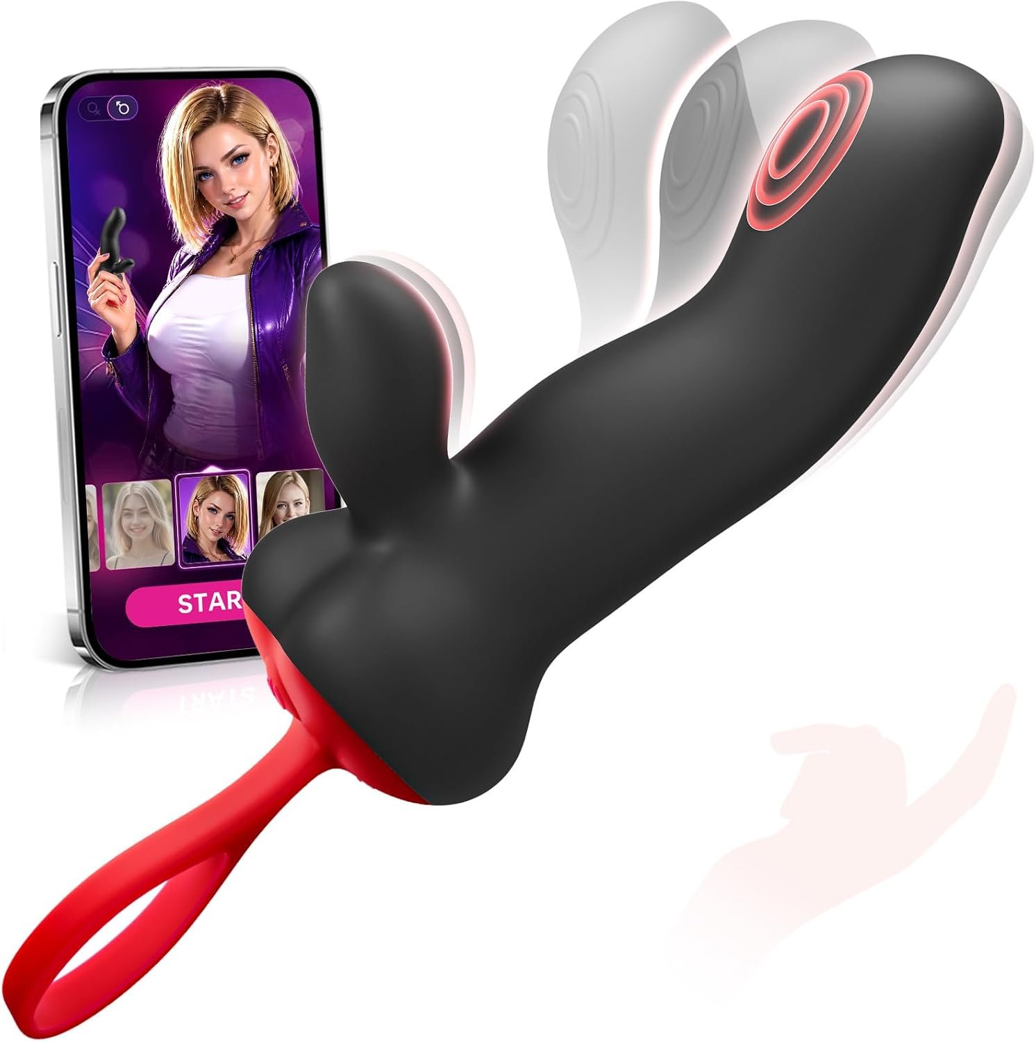 Vibrador de Dedo 2 en 1 con Estimulación Dual de Punto G y Clítoris - Control App