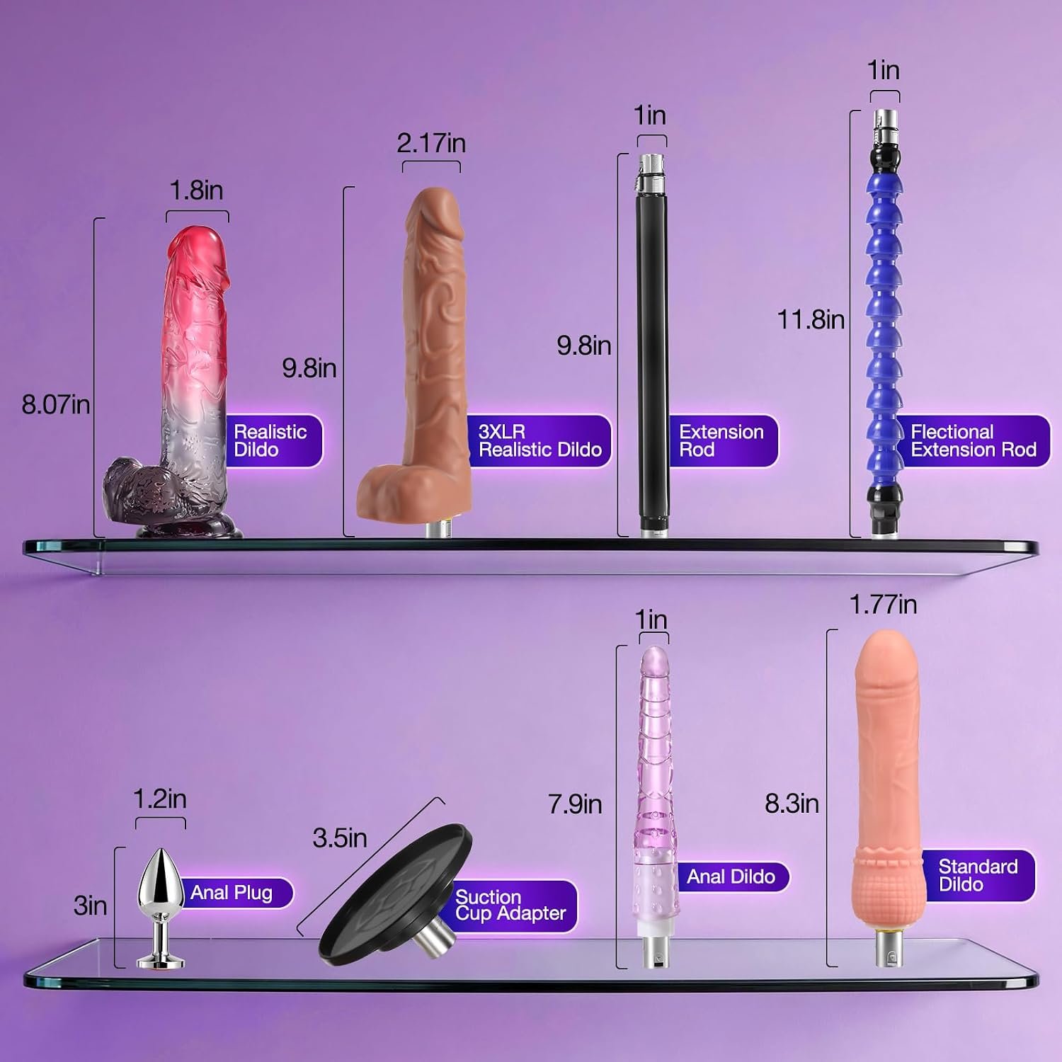 Máquina Sexual Eléctrica de Empuje Automática con 8 Accesorios y Ángulo Ajustable - Image 4