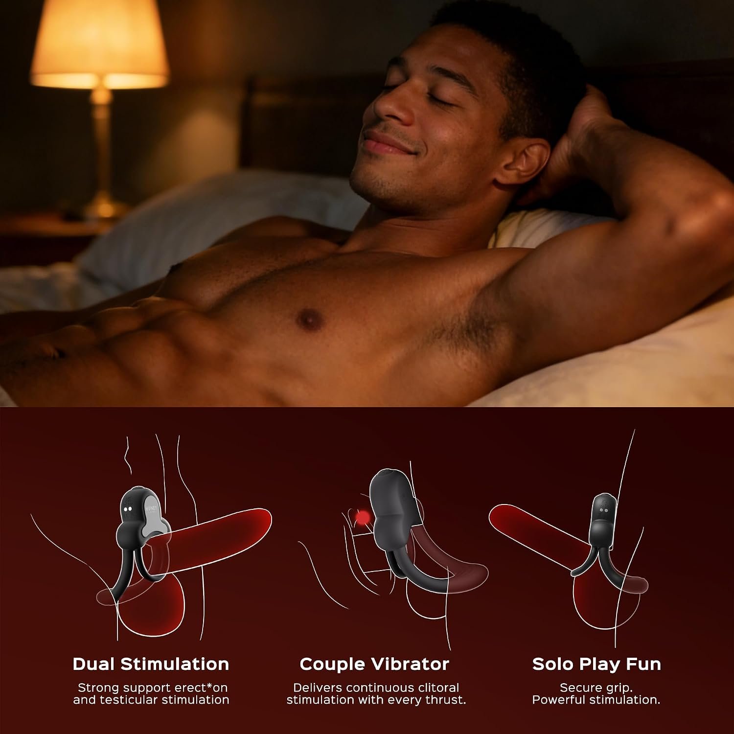 Anillo Vibrador para Parejas con Control por App — Silicona Impermeable - Image 3