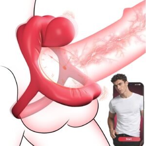 Anillo Vibrador de Silicona Elástica 3 en 1 — Control por App a Distancia