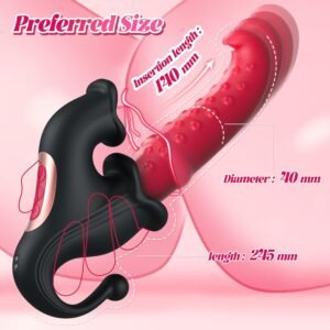 Lamedor Vibrador de Lengua Punto G - 4 en 1 con Anillo Deslizante y Función de Lamido