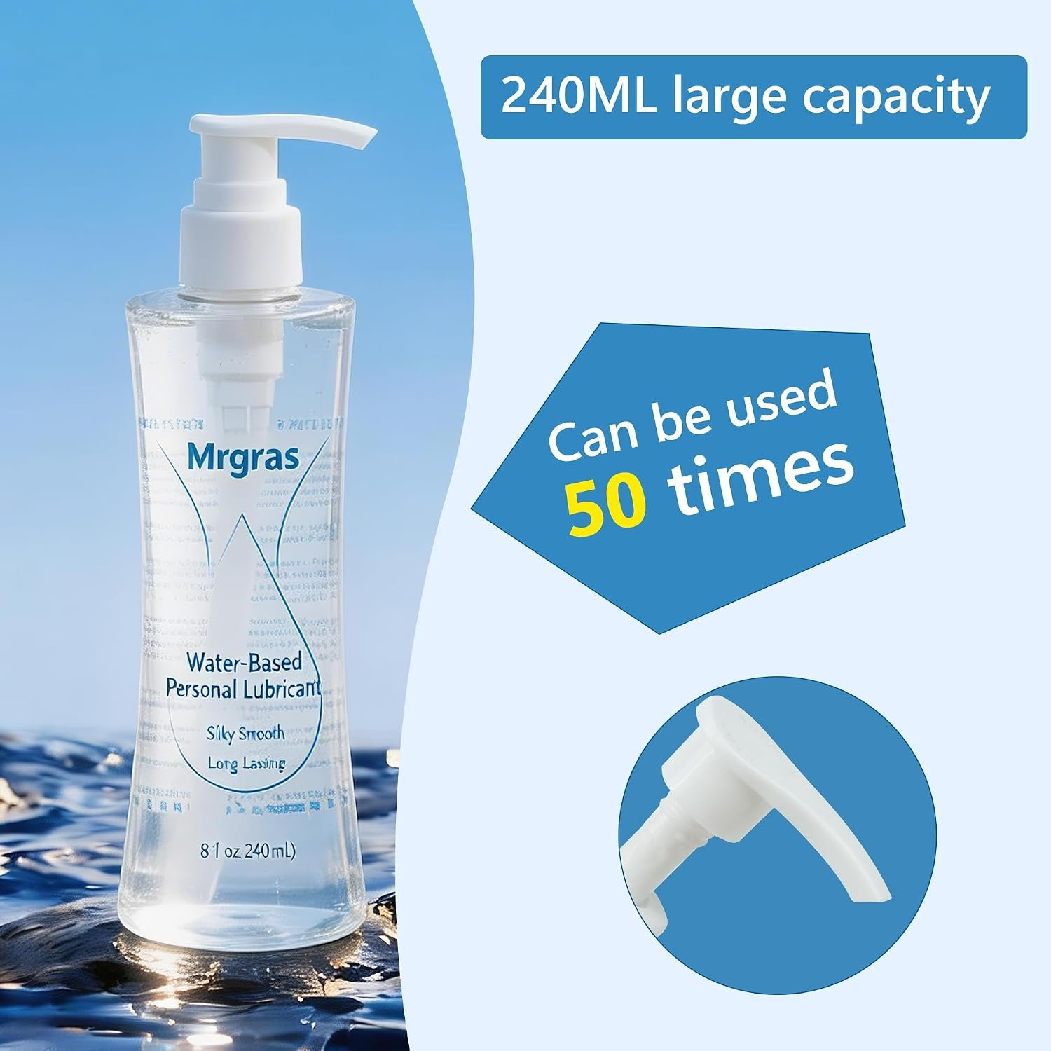 Lubricante Íntimo a Base de Agua Premium — Hipoalergénico 240ml - Image 3