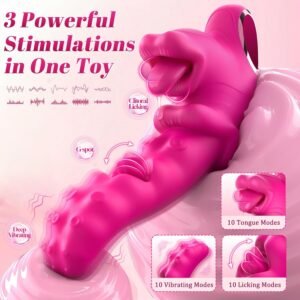 Vibrador de Lengua 3 en 1 con Estimulación de Punto G, A y Clítoris