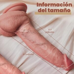 Dildo Realista 22cm de Silicona Doble Densidad con Ventosa y Compatible con Arnés