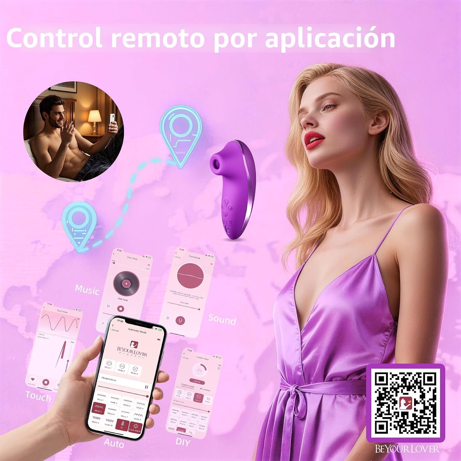 Succionador de Clítoris con Calentamiento 40°C y Control por App — 5x5 Modos