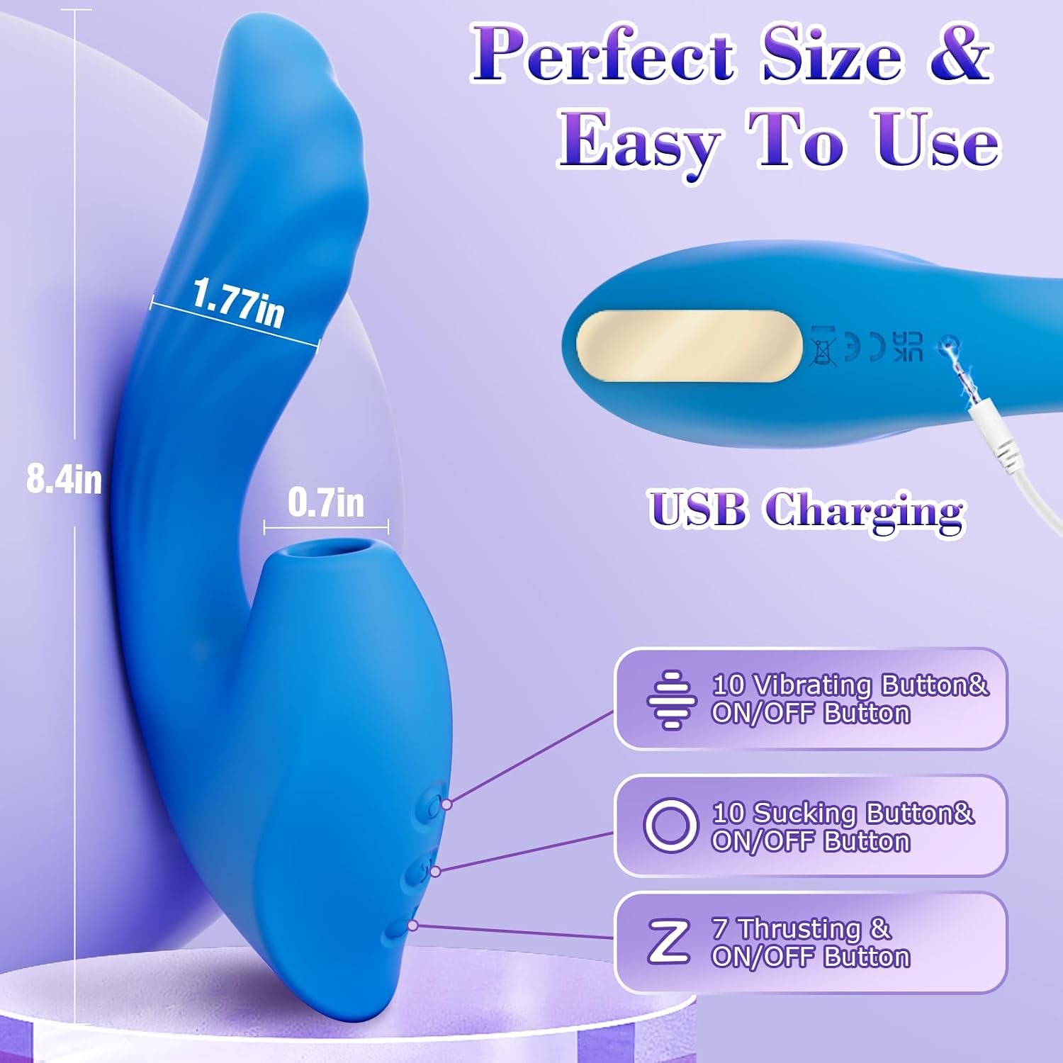 Vibrador de Conejo con Succionador — 10 Modos de Succión y 7 de Empuje - Image 3