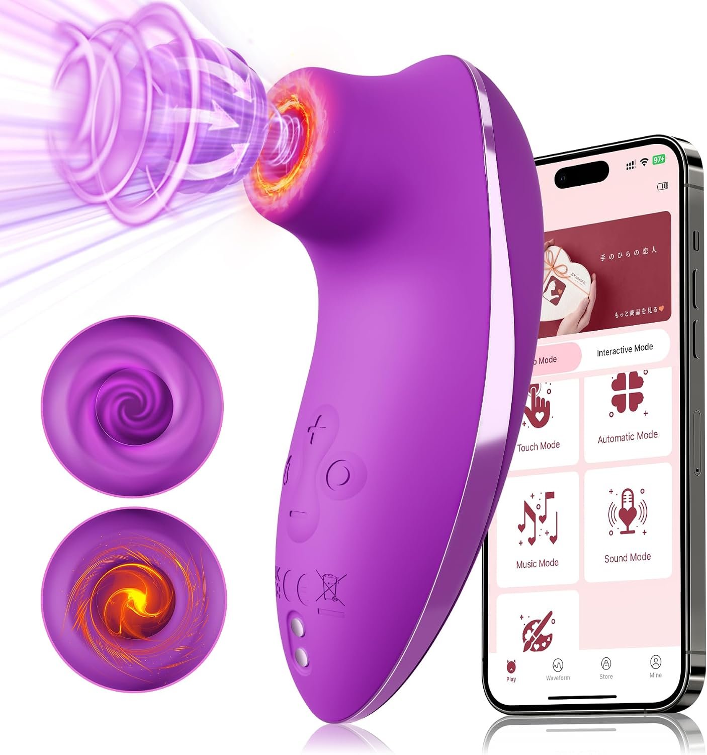 Succionador de Clítoris con Calentamiento 40°C y Control por App — 5x5 Modos