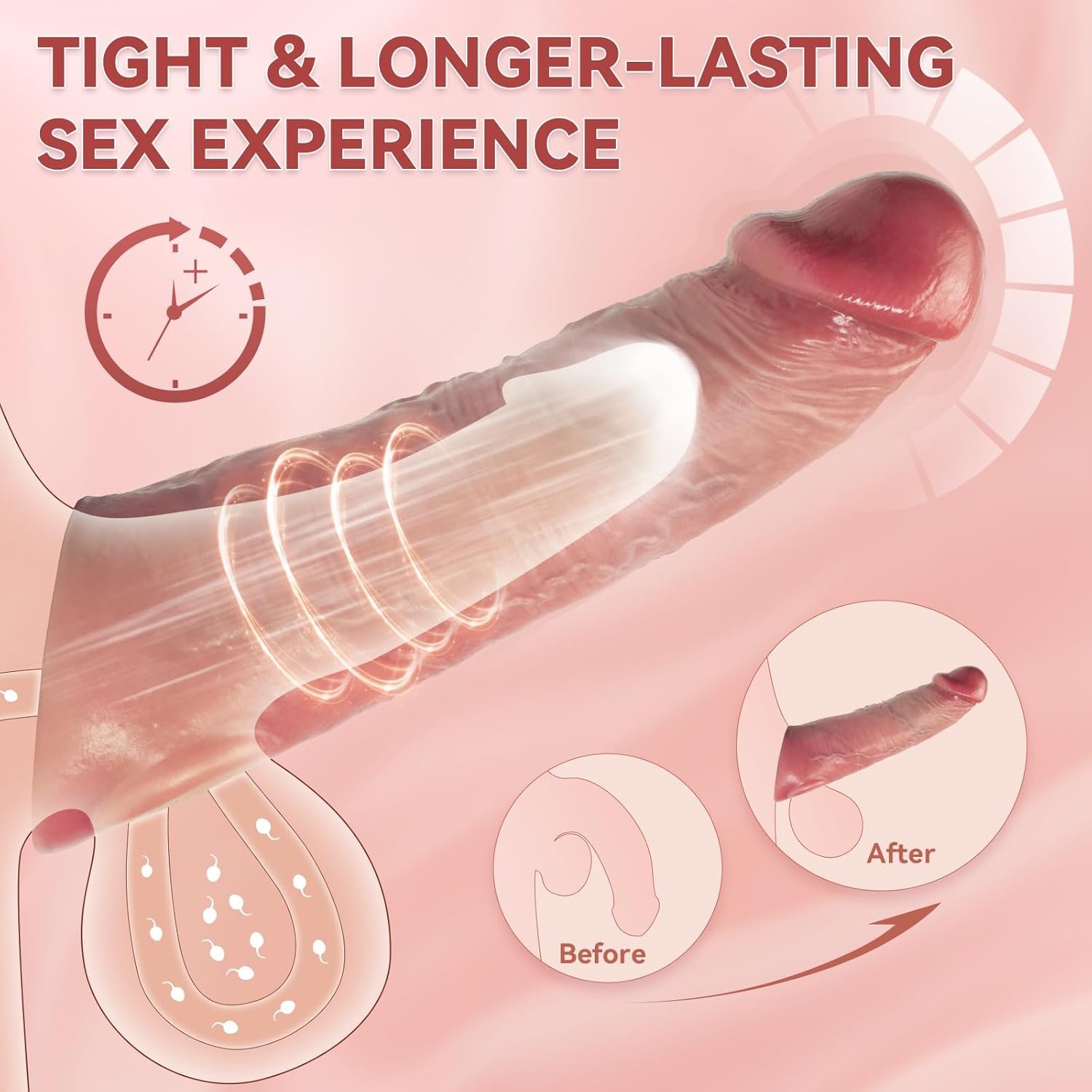 Funda Extensora de Pene Vibradora con Control Remoto — Silicona Realista - Image 3