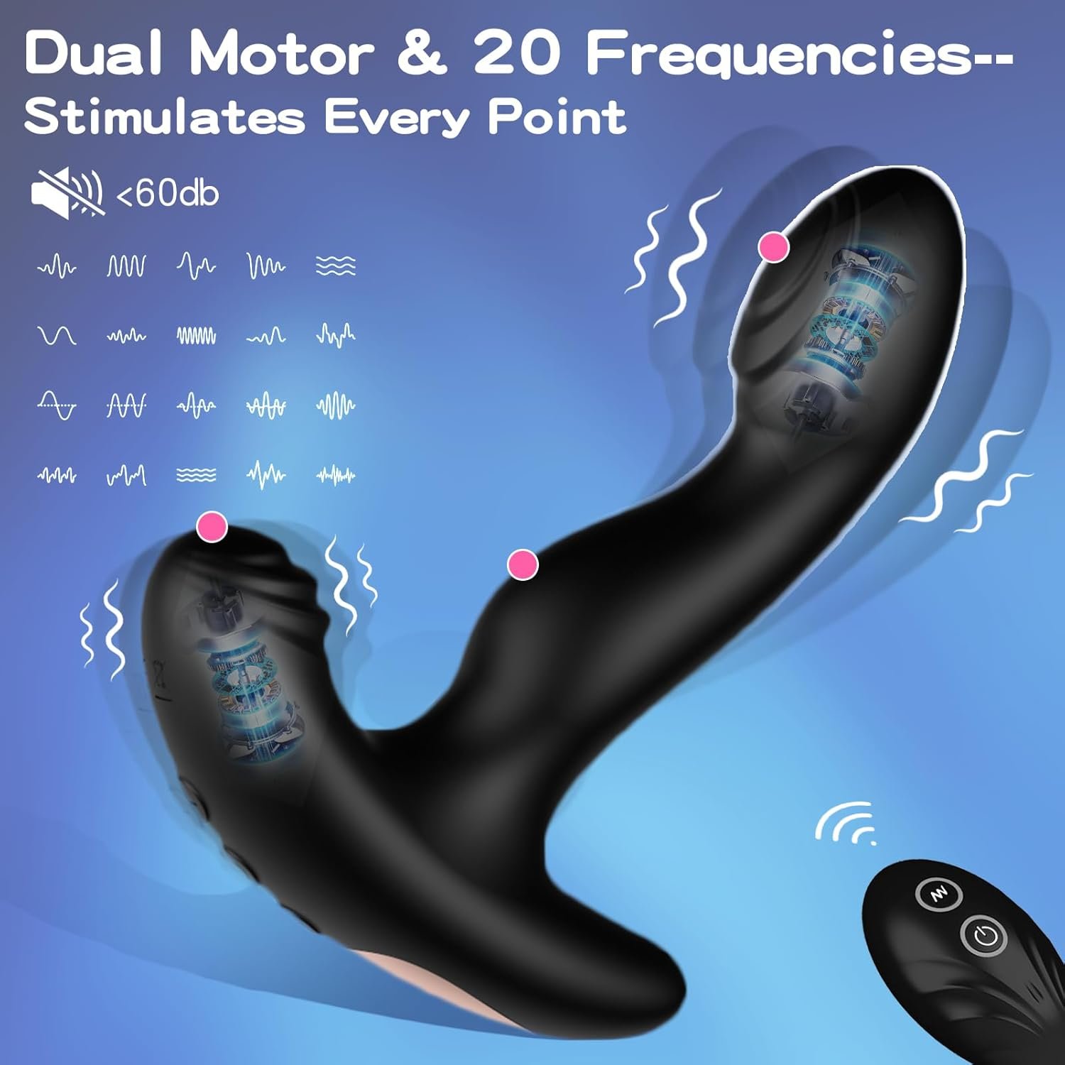 Plug Anal Vibrador de Silicona con Control Remoto — 20 Modos Recargable - Image 3