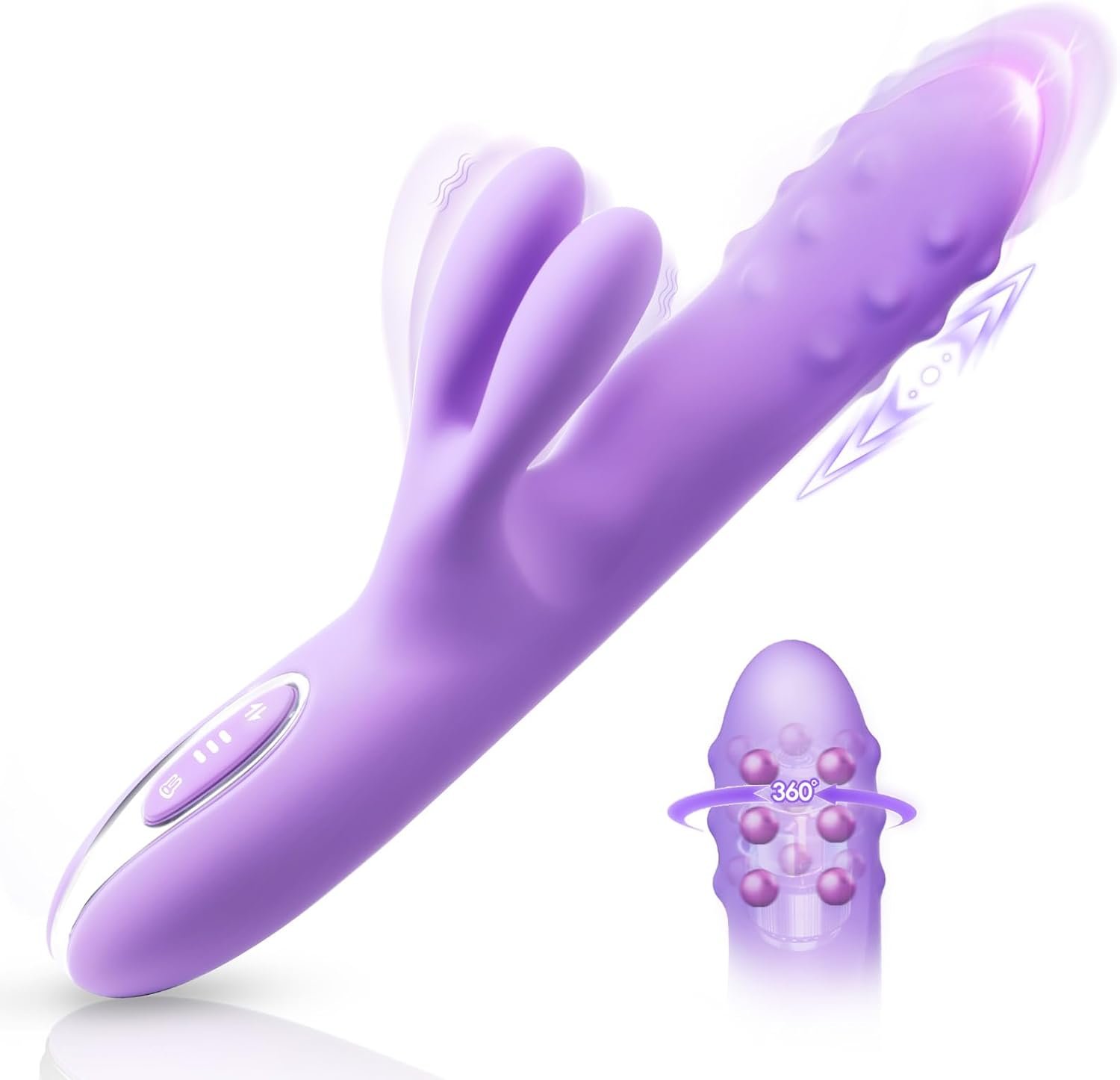 Vibrador de Conejo de Triple Motor con Cuentas Giratorias de 360° - Image 5