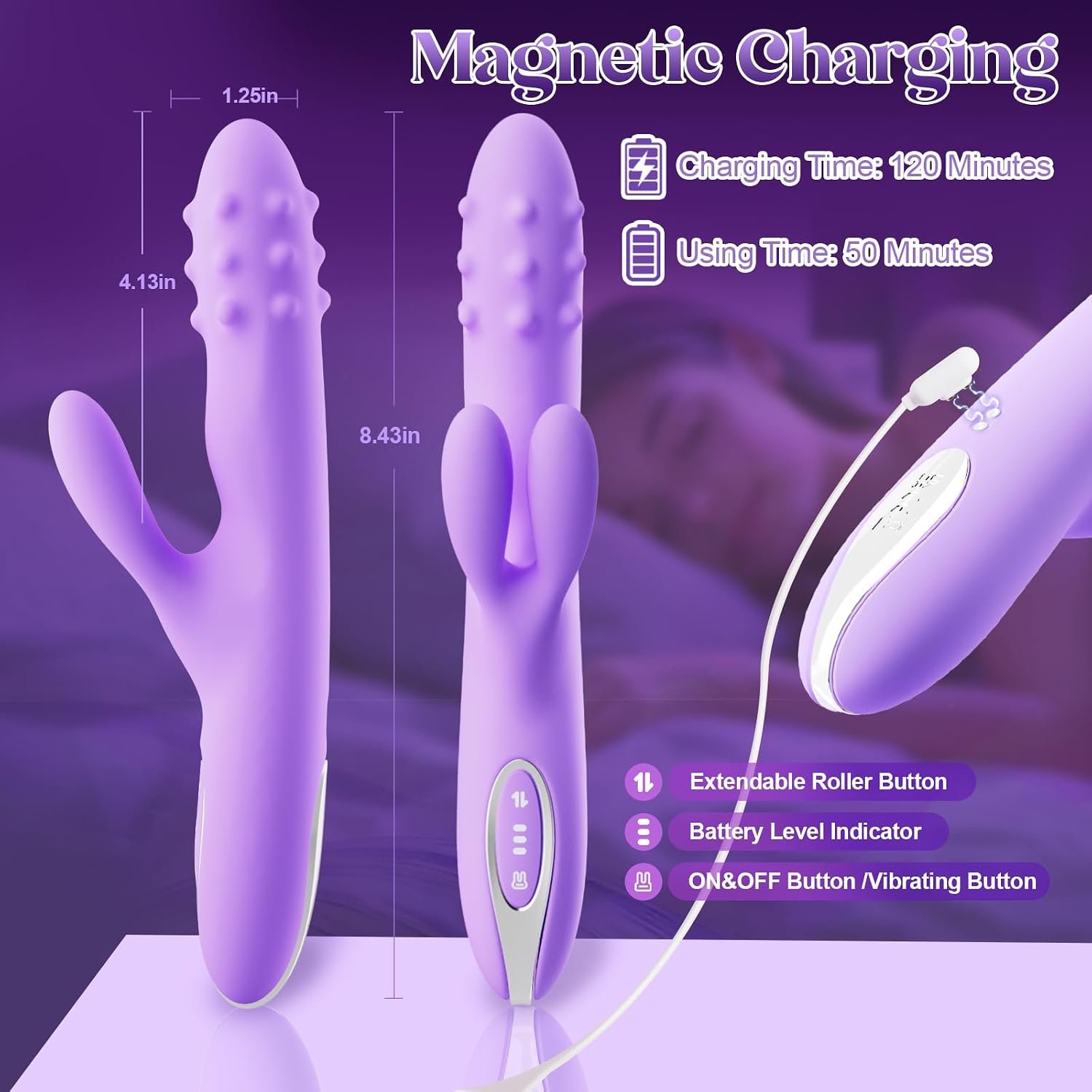 Vibrador de Conejo de Triple Motor con Cuentas Giratorias de 360° - Image 2