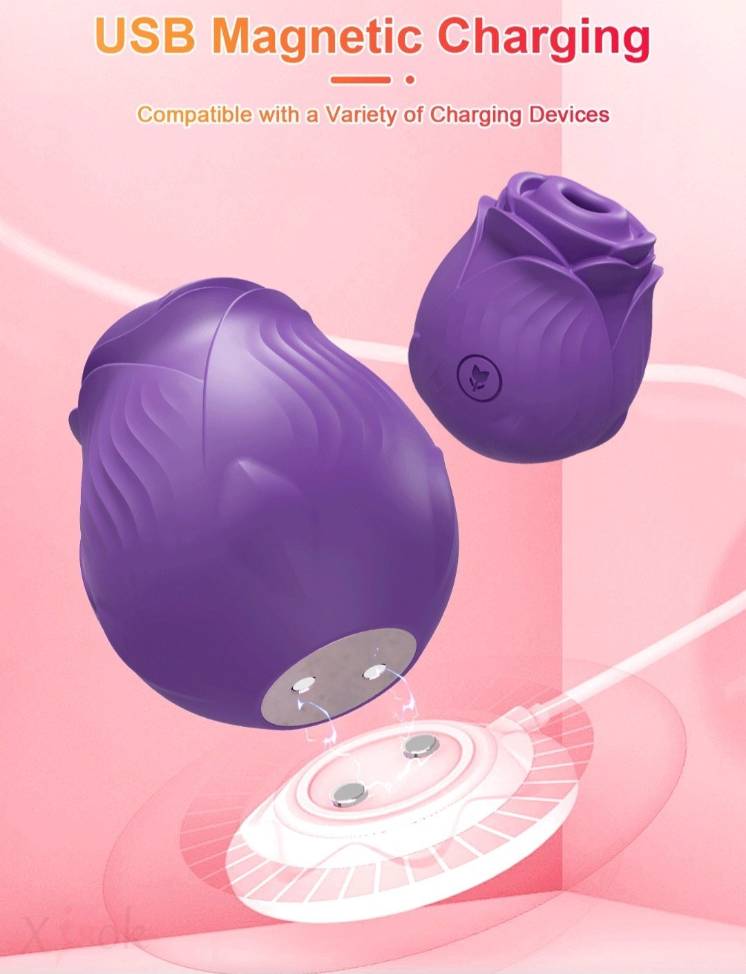 Succionador de Clítoris en Forma de Rosa Recargable — Estimulador al Vacío con 7 Modos - Image 4