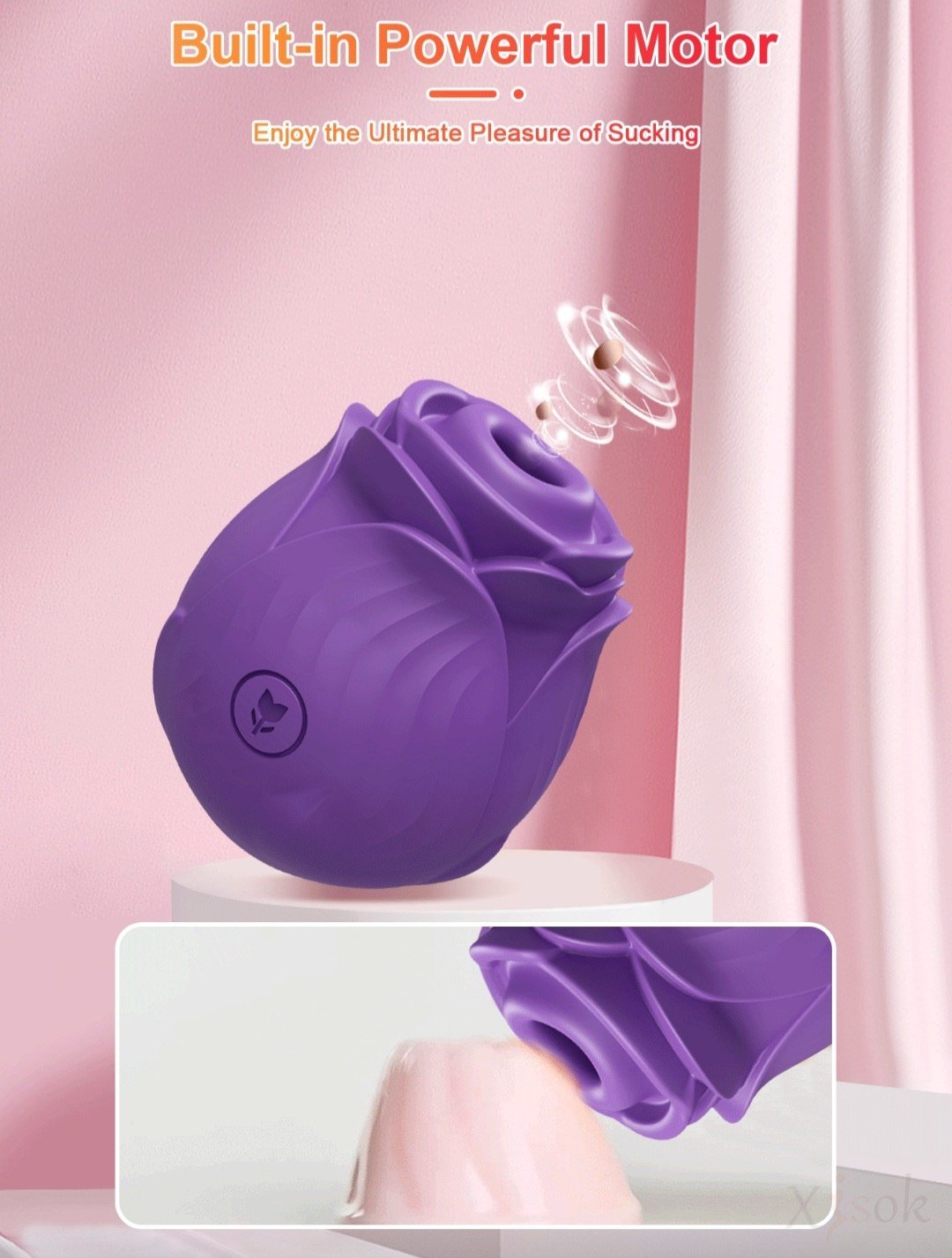 Succionador de Clítoris en Forma de Rosa Recargable — Estimulador al Vacío con 7 Modos - Image 2