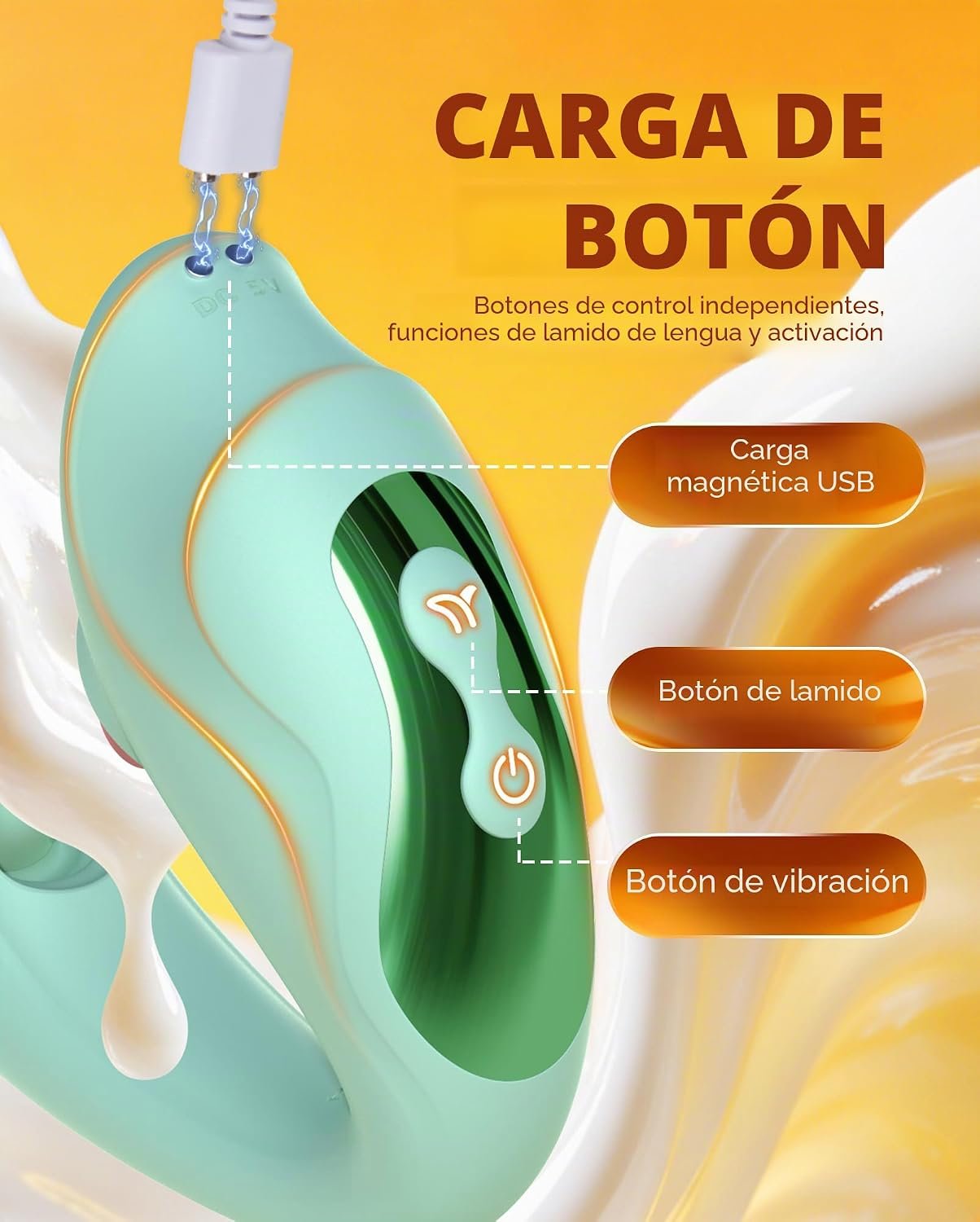 Vibrador Lamedor de Clítoris — 7 modos de lamido, Recargable Magnético - Image 2