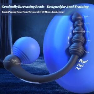Vibrador Anal de Doble Extremo con Cuentas Progresivas — Masajeador de Próstata