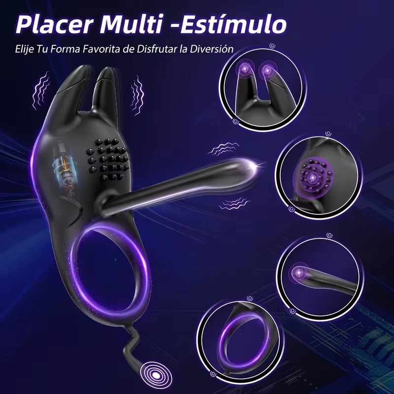 Anillo Vibrador de Pene 3 en 1 para Parejas — 10 Modos de Vibración - Image 4
