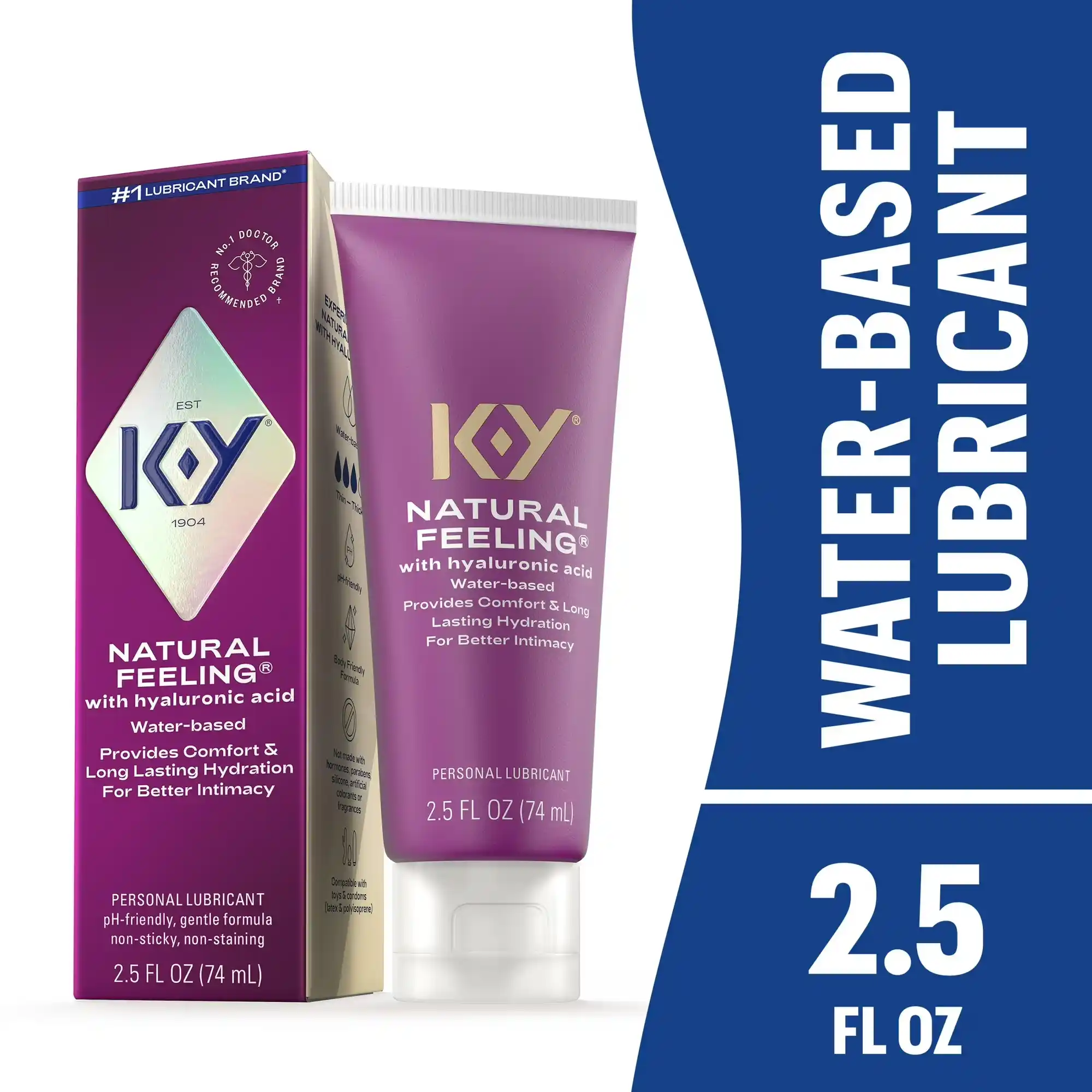 KY Lubricante Íntimo con Ácido Hialurónico (74 ml) — Hidratación Natural
