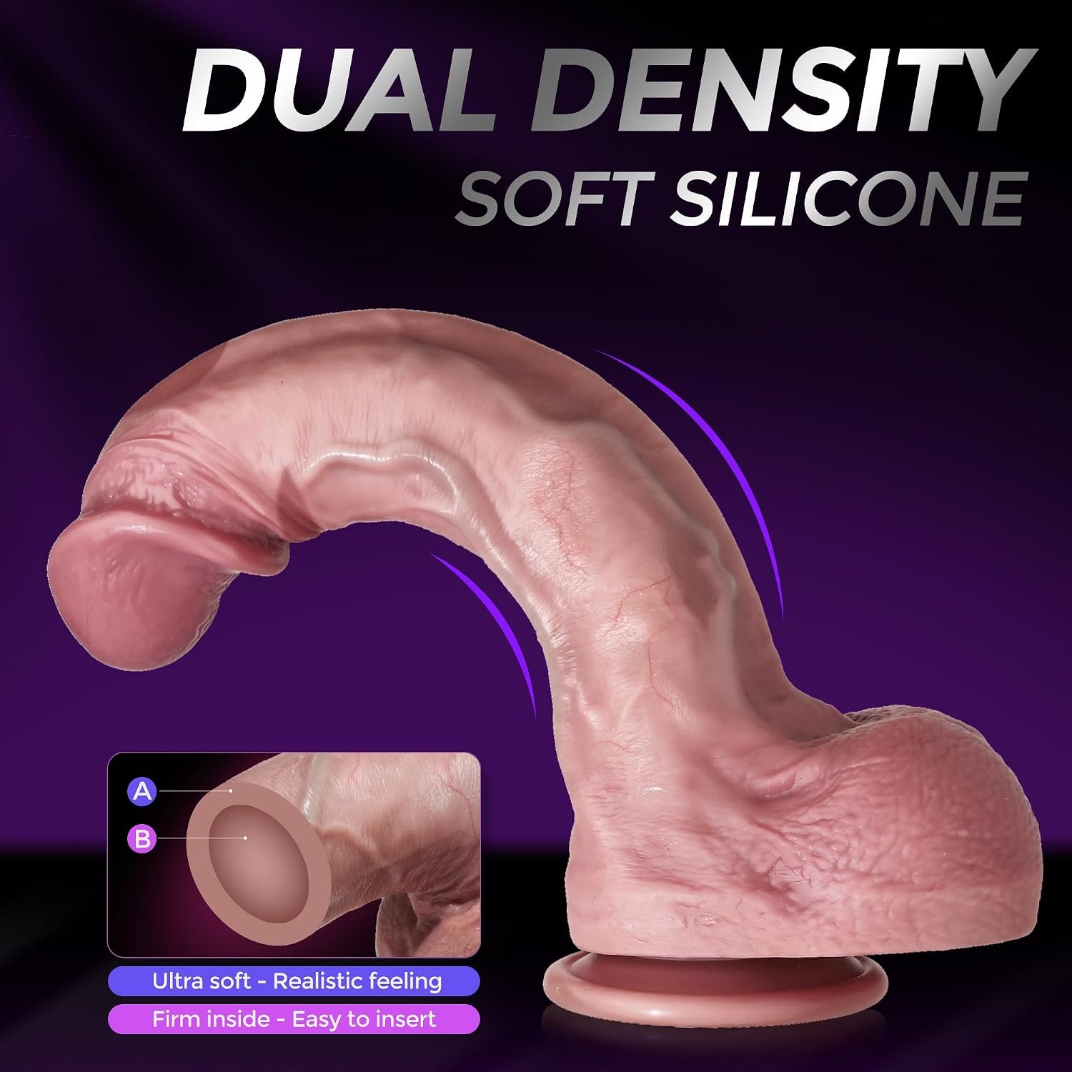 Dildo Enorme Realista de 27.5 cm con Venas Pronunciadas con Ventosa