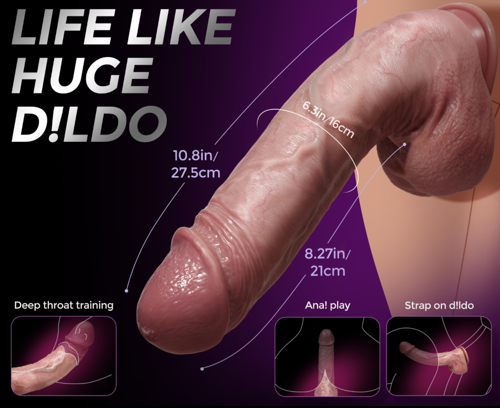 Dildo Enorme Realista de 27.5 cm con Venas Pronunciadas con Ventosa