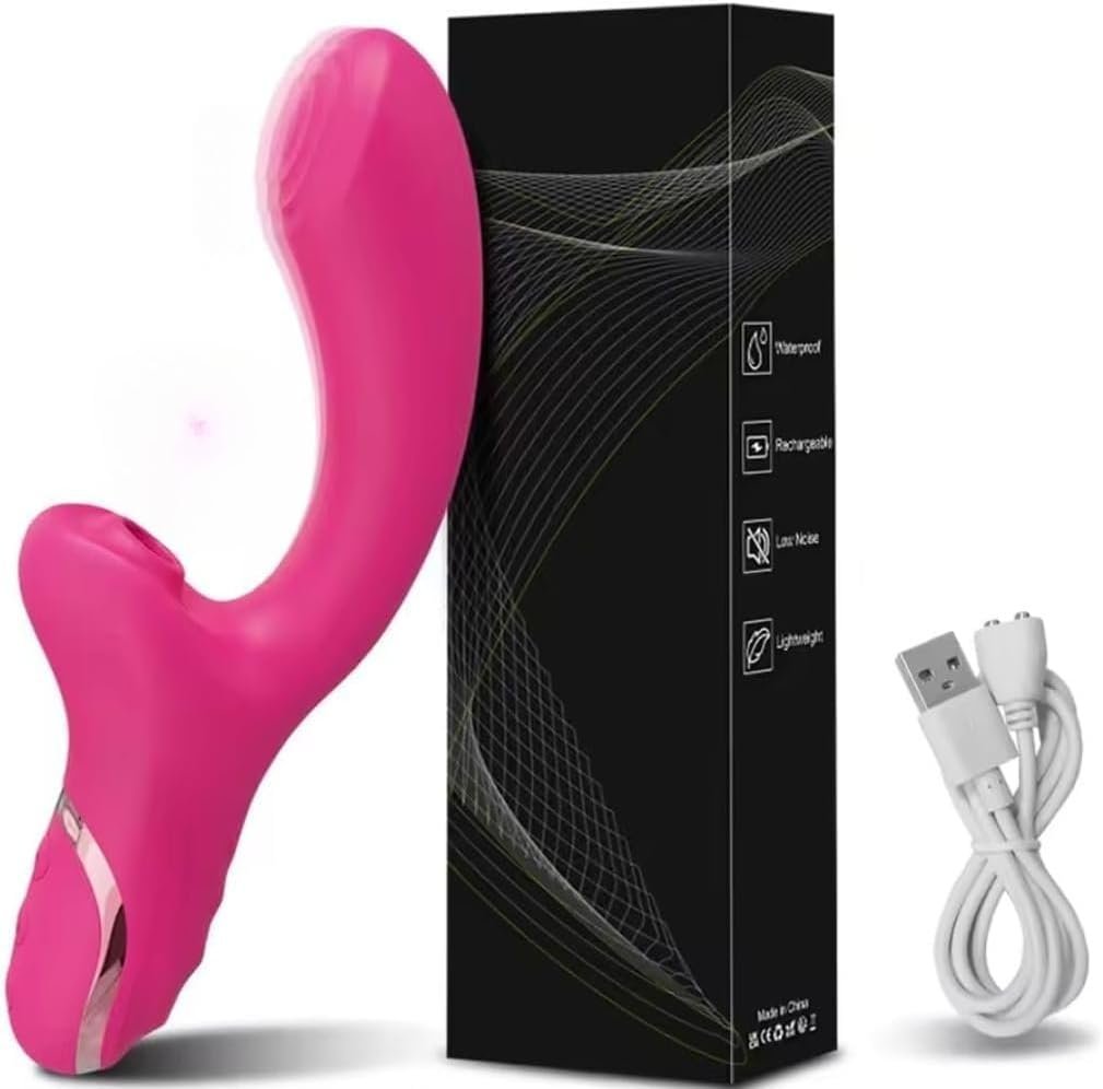Vibrador con Succionador Recargable 22 cm — Carga Magnética USB - Image 3