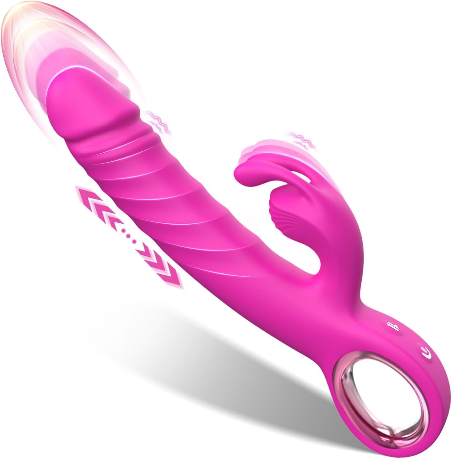 Vibrador Rabbit con Empuje Automático y Estimulador de Clitoris - 7 Modos de Empuje