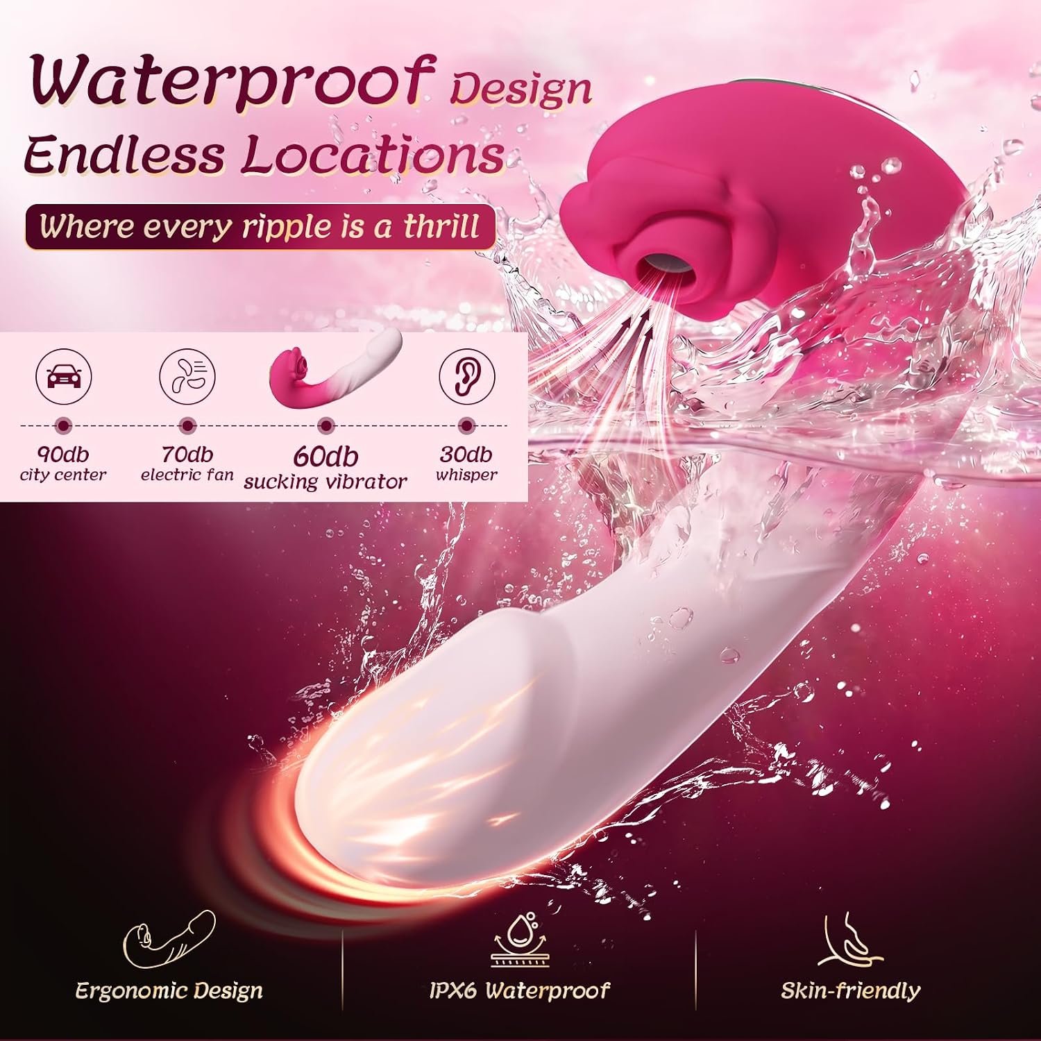 Vibrador 3 en 1 con Succión Clitoris y Empuje de Punto G con Caja de Regalo - 20cm